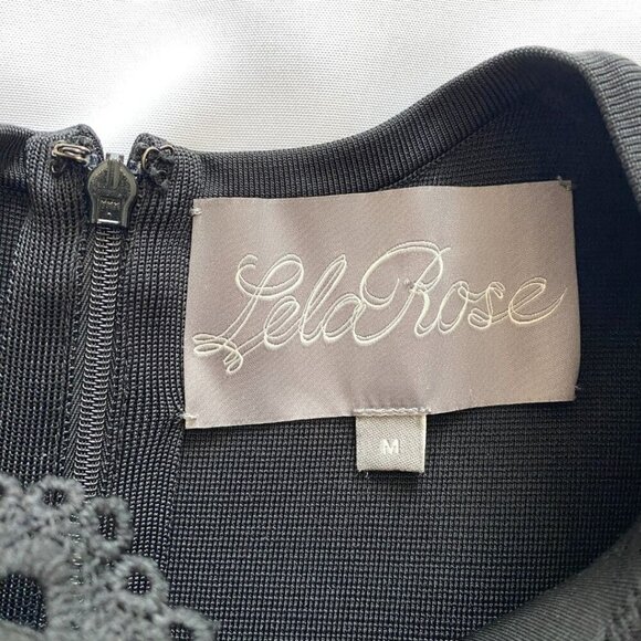 LELA ROSE BLACK EMBROIDERED SHEATH FORMAL DRESS - M - Picture 5 of 10